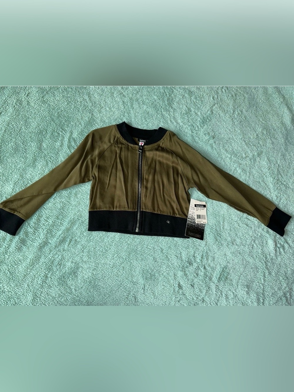 Kensie Girl Girls Olive Green Army Lightweight Bomber Jacket Size 5 New NWT